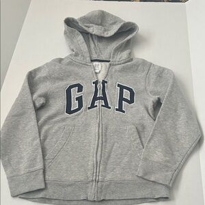 GAP Kids Light Gray Zip-Up Hoodie Size M